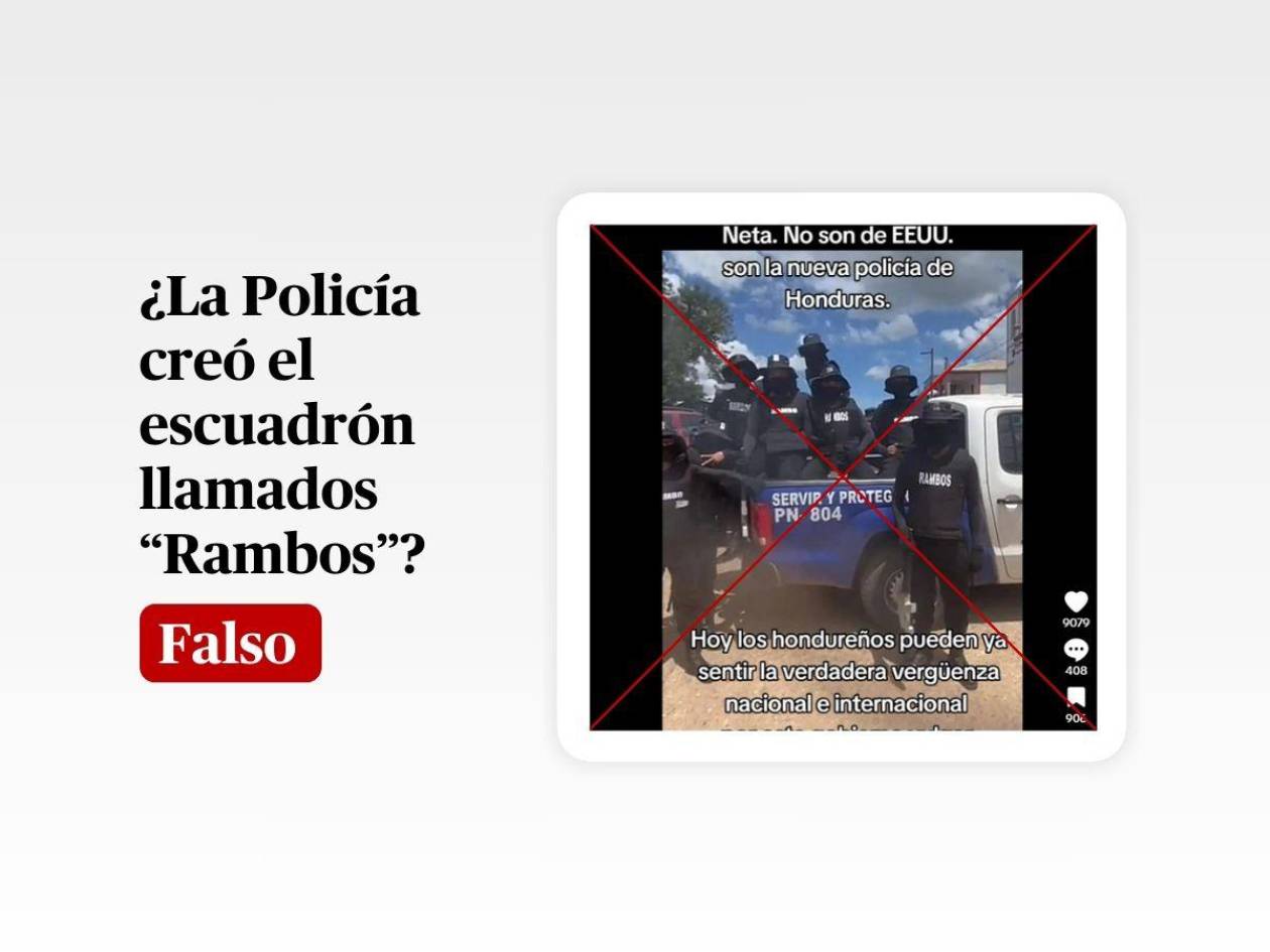 Esta foto no prueba que la Policía creó un escuadrón llamado “Rambos”