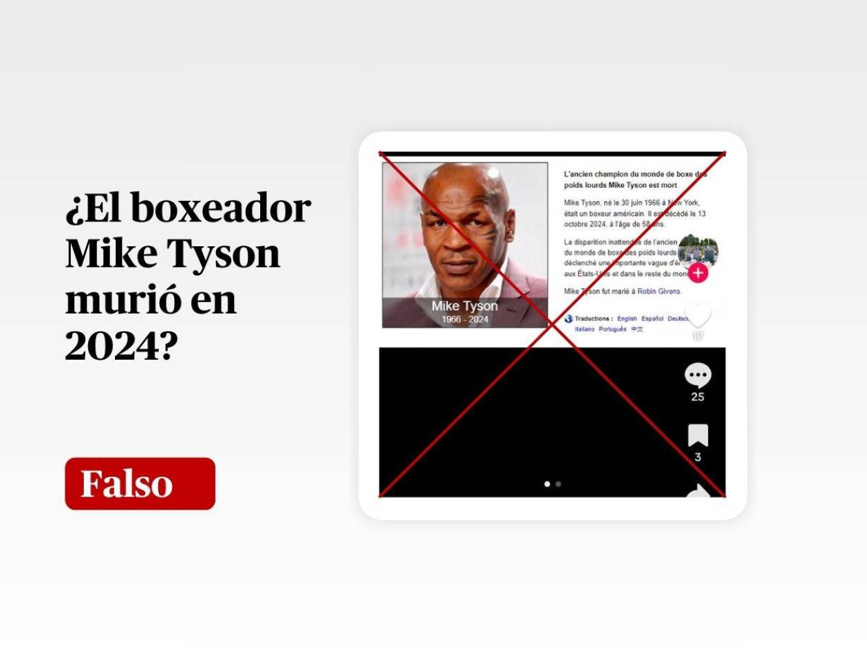 Es falso que el boxeador Mike Tyson murió en 2024