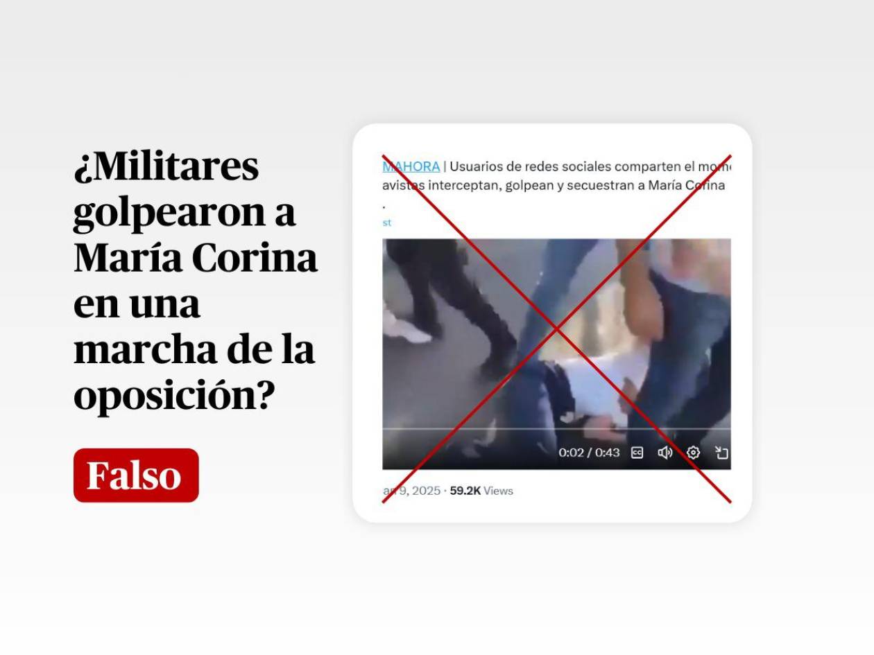 No es María Corina la golpeada por militares en 2025: el video fue grabado en Palestina en 2023