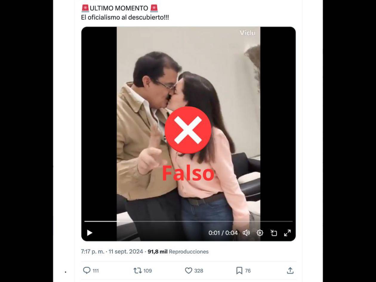 Es un deepfake el video de Manuel Zelaya besándose con Scherly Arriaga