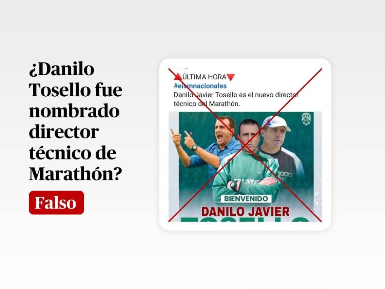 Es falso que Danilo Tosello fue nombrado director técnico del Marathón