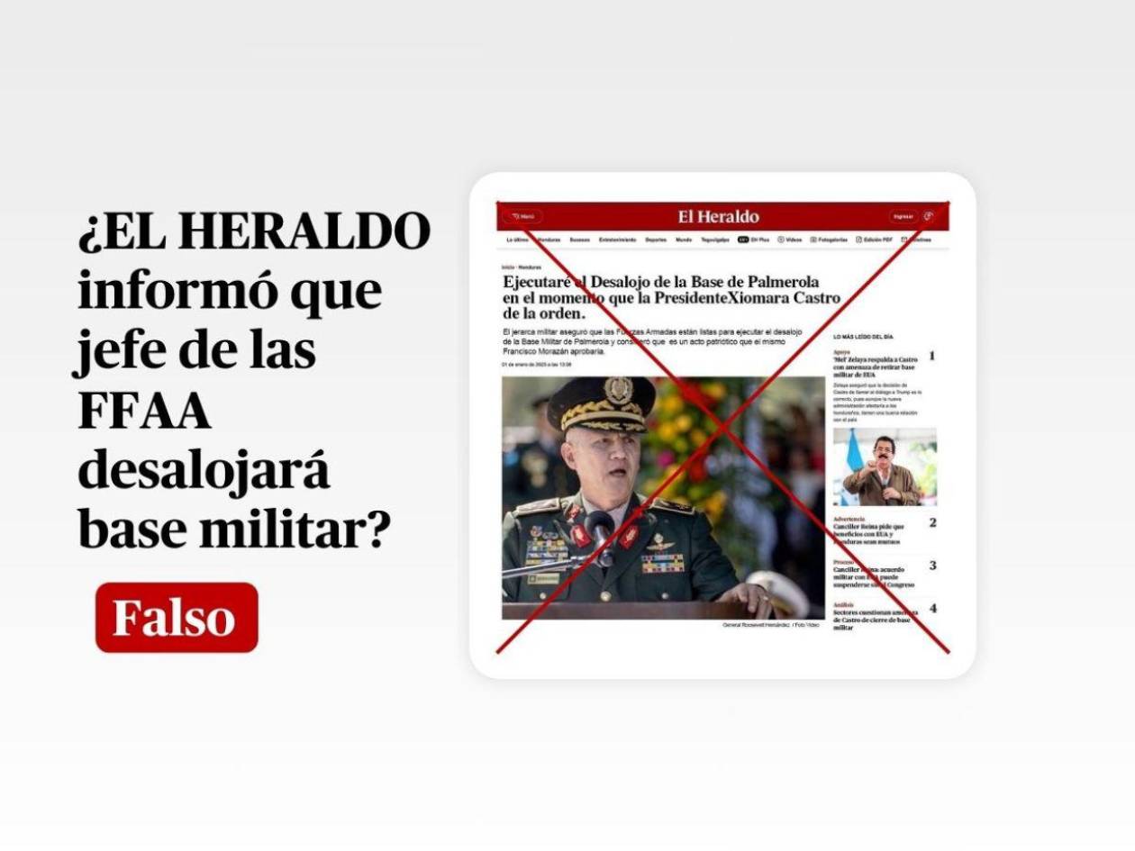 EL HERALDO no informó que jefe de las FFAA desalojará base militar de Palmerola