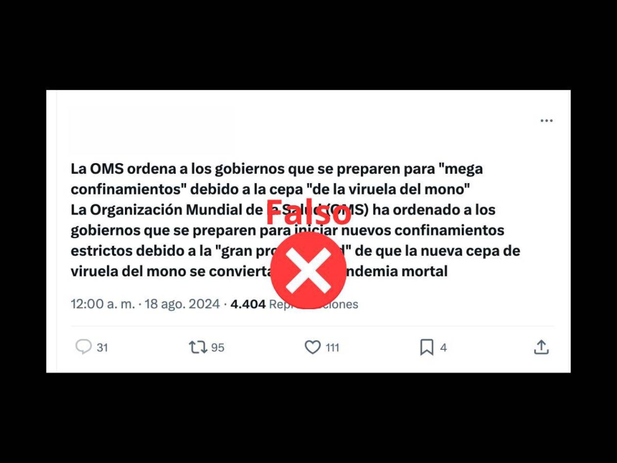 La OMS no ordenó a los gobiernos confinamientos por la viruela del mono