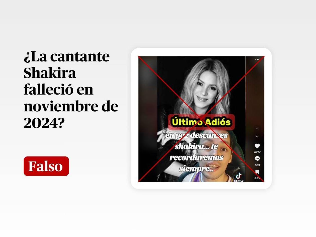 Es falso que Shakira murió en noviembre de 2024