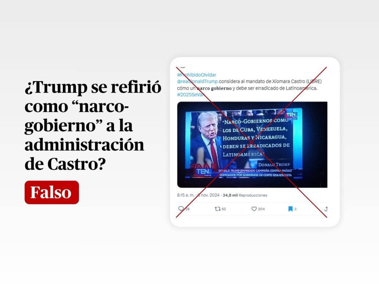 Trump no señaló como “narcogobierno” la administración de Xiomara Castro