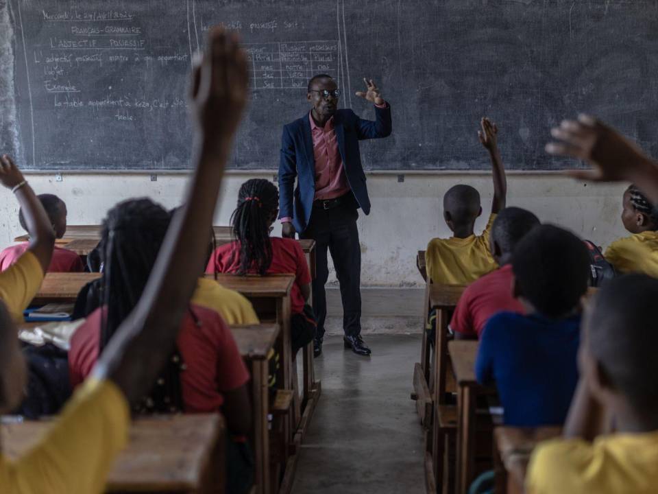 El idioma francés, antes rechazado, regresó a las aulas de Ruanda. Una escuela internacional en Kigali, la capital. (Guillem Sartorio para The New York Times)