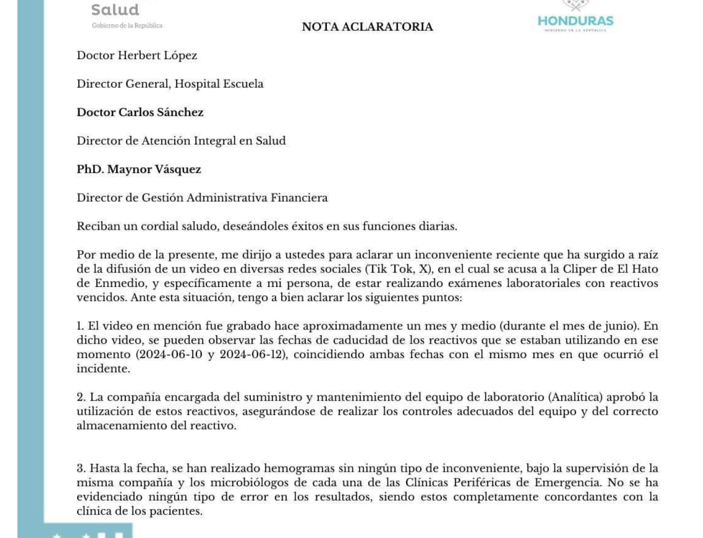 $!En una aclaratoria, Salud se enfocó más en asegurar que se trataba de una mala intención, pero no ahondonaron en explicar cómo es que en una emergencia usan reactivos vencidos.