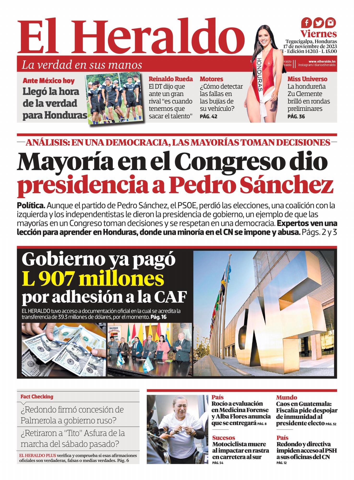 Mayoría en el Congreso dio presidencia a Pedro Sánchez
