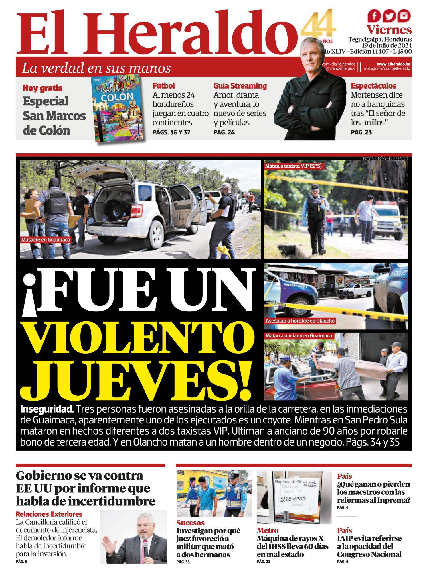 ¡Fue un violento jueves!