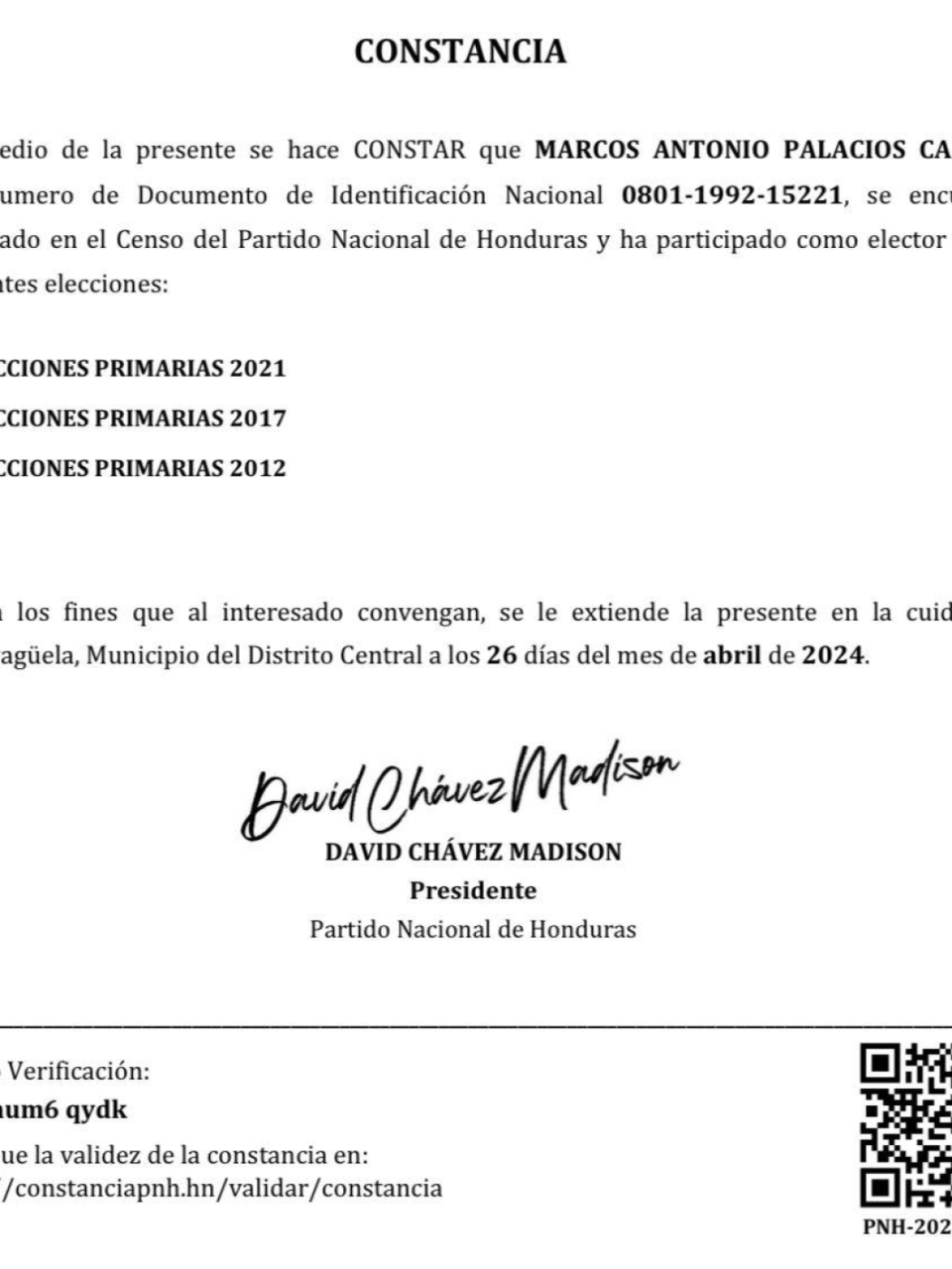 $!Al secretario general del INM, incluso, lo acusan de tener dos censos, uno del Partido Nacional y otro de Libre, extremo que negó.