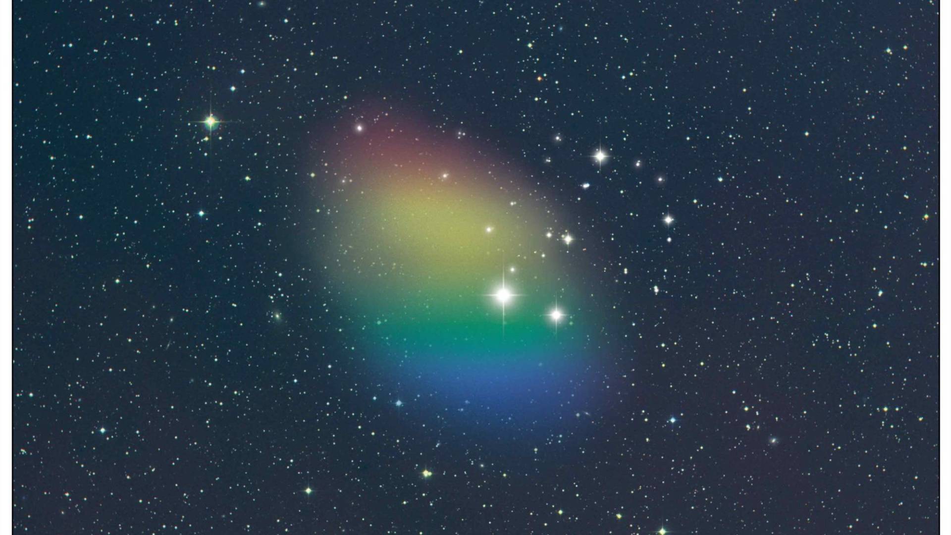 $!Representación artística del gas hidrógeno en la galaxia J0613+52, considerada “subdesarrollada”.