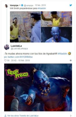 Los mejores memes sobre el aspecto de Will Smith como genio en Aladdin