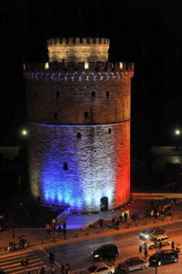 El mundo se iluminan por Francia