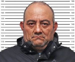 Esta foto proporcionada por la Oficina del Fiscal Federal para el Distrito Este de Nueva York muestra la foto policial del narcotraficante colombiano y líder de la organización narcotraficante Clan del Grupo, Dairo Antonio Usuga, conocido como Otoniel.