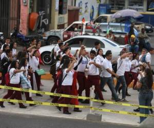 Protesta de estudiantes de secundaria el pasado 10 de marzo en la capital de Honduras.