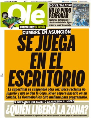 Esto dice la prensa argentina sobre la cancelación del clásico entre Boca y River en final de Libertadores