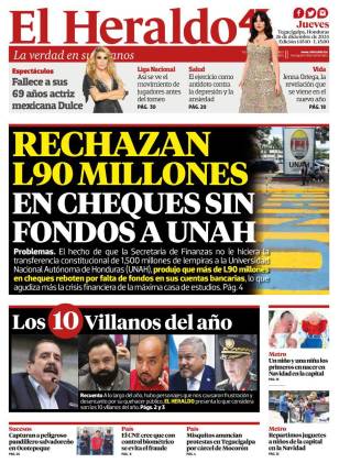 Rechazan L90 millones en cheques sin fondos a UNAH