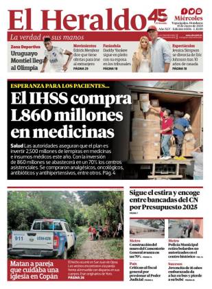 El IHSS compra L860 millones en medicinas