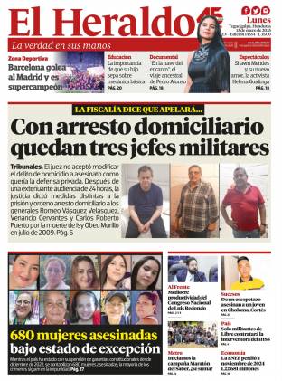 Con arresto domiciliario quedan tres jefes militares