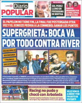 Esto dice la prensa argentina sobre la cancelación del clásico entre Boca y River en final de Libertadores