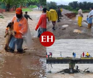 La muerte de una menor de 13 años, evacuaciones, daños en carreteras e inundaciones se reportan en Honduras por las lluvias que han azotado el país debido al huracán Eta que se encuentra en Nicaragua. Fotos: AP/Twitter