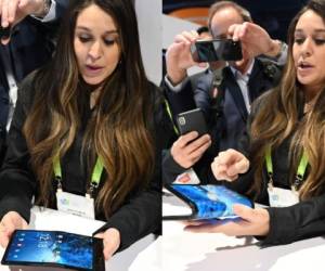 Demostración del FlexPai en el CES 2019. (Foto: AFP)