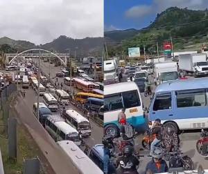 Zonas que conectan con otros departamentos fueron bloquedas por los autobuses del sector urbano.