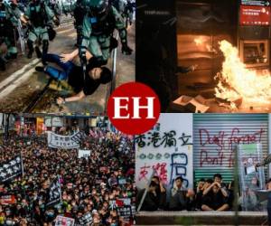 Decenas de miles de manifestantes prodemocracia invadieron las calles de Hong Kong este miércoles para celebrar el paso al Año Nuevo y dar un nuevo impulso al movimiento de protesta. Foto: AP.