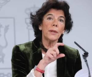 Isabel Celáa, portavoz del gobierno español de Pedro Sánchez. FOTO: AFP