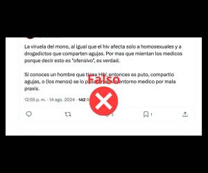 Captura de pantalla a una publicación en X/Twitter realizada el 20 de agosto de 2024.