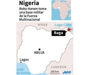 Ubicación de la base militar tomada por Boko Haram.