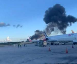 El aeropuerto Las Américas paralizó sus operaciones por dos horas debido al incidente. Ya está trabajando con normalidad. Foto: Captura de video.