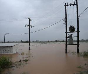 Esta fotografía muestra campos inundados después de fuertes inundaciones en Palamas, cerca de Karditsa, Grecia central, el 6 de septiembre de 2023.