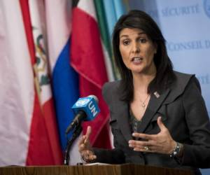 La embajadora de Estados Unidos ante la ONU, Nikki Haley. Foto: AFP