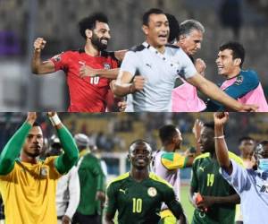 Egipto, que ganó 2-1 a Marruecos, y Senegal, que se impuso 3-1 Guinea Ecuatorial. Fotos: AFP