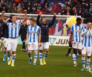 El conjunto de Imanol Alguacil fue un vendaval en la primera media hora, con goles de Mikel Oyarzabal (18), Portu y del noruego Martin Odegaard (28), de excelente lanzamiento de falta. Foto: Real Sociedad/Twitter.