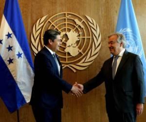 El presidente Juan Orlando Hernández se reunió con el secretario general de la ONU, António Guterres.