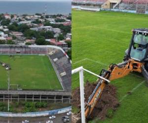 El Estadio Ceibeño cerró sus puertas para ser remodelado con la instalación de grama híbrida. Se unirá a los estadios Nacional y Francisco Morazán