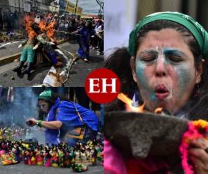 Este lunes 25 de noviembre se conmemora el Día Internacional de la Eliminación de la Violencia contra la Mujer. Las hondureñas decidieron salir a las calles para manifestarse a favor de esta lucha. Fotos: AFP.