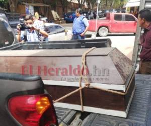 El cuerpo del hombre de 29 años fue trasladado hasta Intibucá, donde será sepultado. Foto: Estalin Irías/EL HERALDO.
