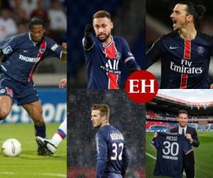 En los últimos años el Paris Saint-Germain se ha convertido en uno de los grandes protagonistas del mercado de fichajes, realizando multimillonarias contrataciones en el ambicioso proyecto encabezado por el jeque qatarí Nasser Al-Khelaïfi, quien compró al club en el 2011. En la actual ventana de traspasos, el club parisino ha estremecido el mercado fichando a dos referentes del fútbol mundial como Sergio Ramos y Lionel Messi, pero antes de la llegada de estos futbolistas hubo otros grandes referentes que han vestido la camiseta del PSG. Fotos: AFP | Cortesía