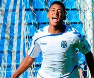 Anthony Lozano celebra su tanto ante el Athletic de Bilbao B.