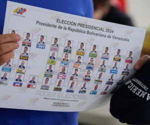 Muestra de la papeleta electoral de las elecciones de Venezuela en 2024.