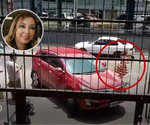 Momento cuando la abogada Miriam Barahona fue sacada en veloz carrera de las oficinas del antiguo Tribunal Supremo Electoral (TSE) y subida a un carro.