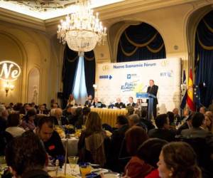 El cardenal hondureño Óscar Andrés Rodríguez durante su presentación en el Nueva Economía Fórum.