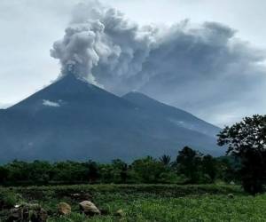 El volcán de Fuego, de 3,763 metros de altura está localizado a 35 kilómetros al suroeste de la capital. Foto: Agencia AFP