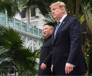 Donald Trump y el líder norcoreano Kim Jong Un, centraban su cumbre en la desnuclearización. Foto: AFP