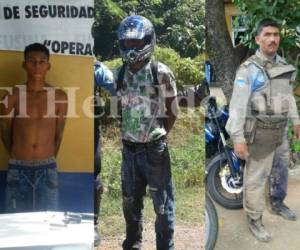 Entre los detenidos se encuentra Yelson Joel Landeros Sanchez y otro quien es menor de edad. Uno de los oficiales muestra su uniforme sucio, luego de darle captura a los implicados.