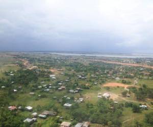 Vista aérea de un sector de La Mosquitia, en el oriente de Honduras.