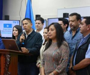 Reinaldo Sánchez, del Partido Nacional, en conferencia de prensa.